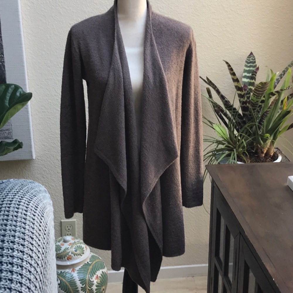 Barefoot Dreams Cozychic Lite Calypso Wrap Cardigan Sz. S/M Cocoa